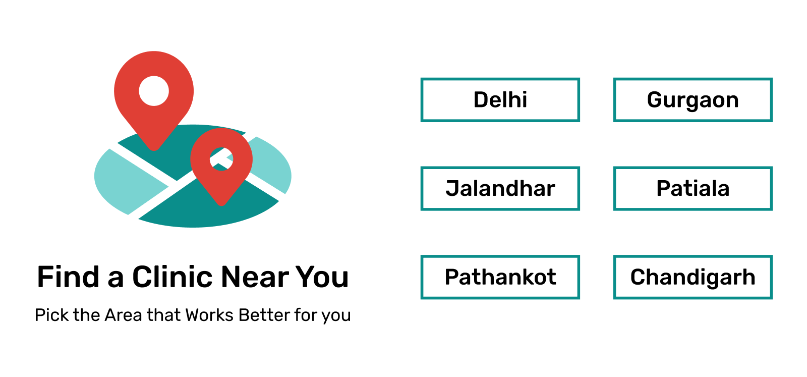 Find a clinic near you section