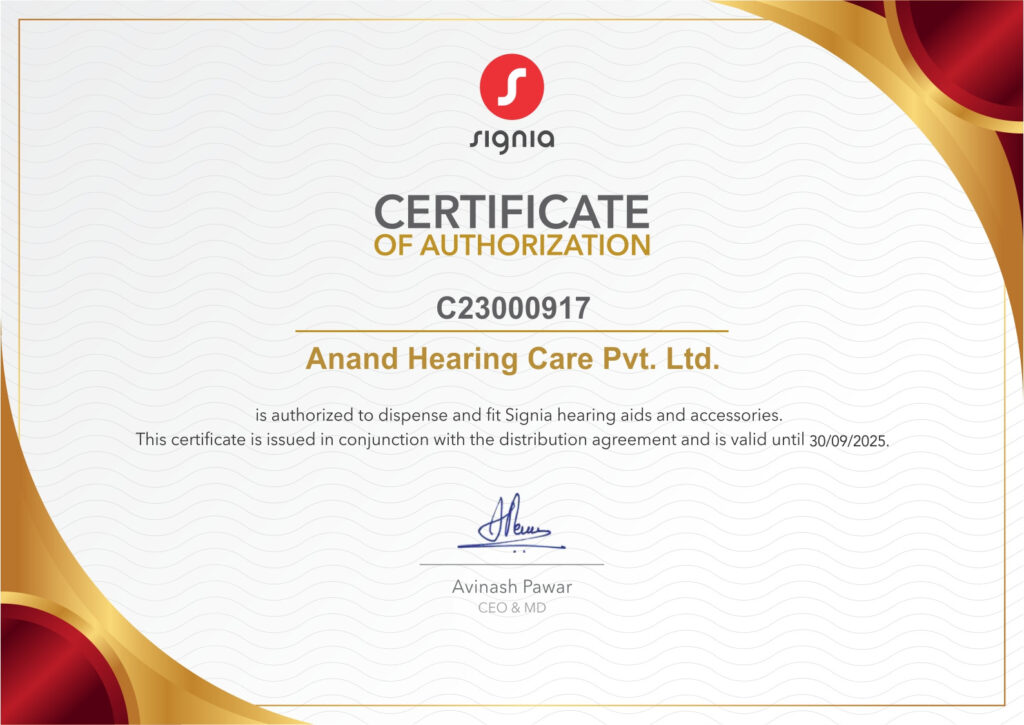 Signia Dealer Certificate