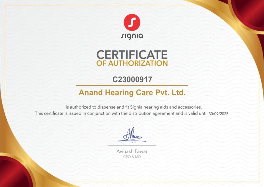 Signia Dealer Certificate